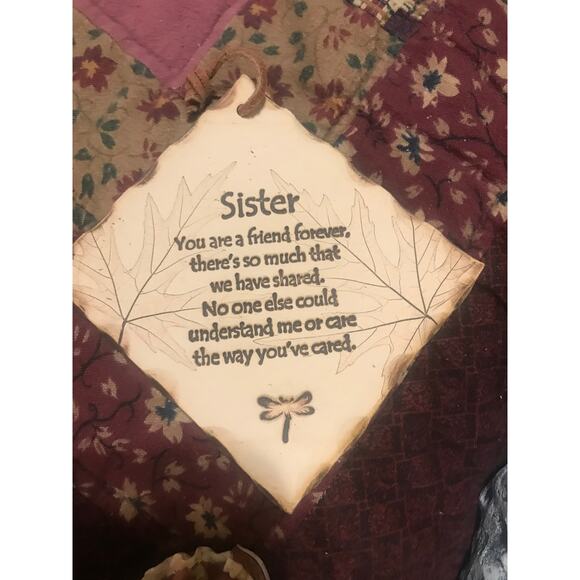 Pottery 4.5X4.5" Sign: Sister - Friend Forever - Picture 1 of 4